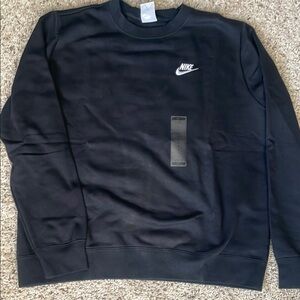 Nike Black Crewneck Sweater with Iconic Swoosh. Size L